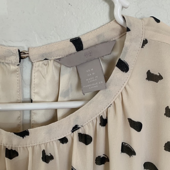 H&M Cream Polka Dot Long Sleeve Dress - Picture 6 of 6